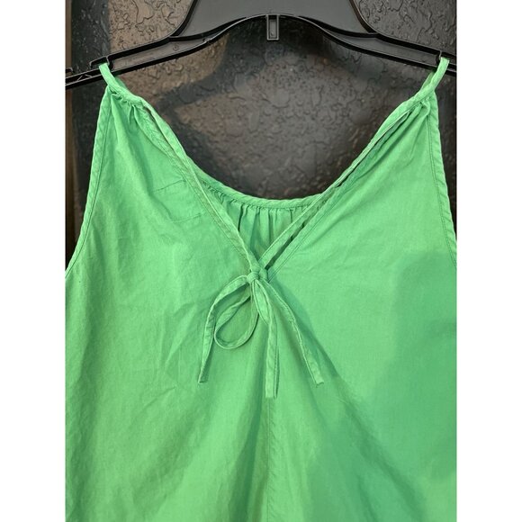 ASOS Green Cotton Babydoll Mini Dress Size 4 | Adjustable Tie Back Sundress - Picture 2 of 6